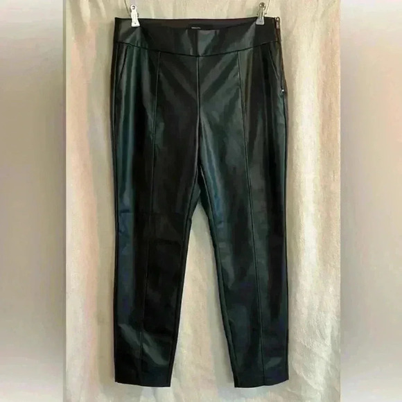 NWT RW&CO Brown Faux-Leather High-Waist Slim Ankle Pant Women's Size 12 - Picture 3 of 13